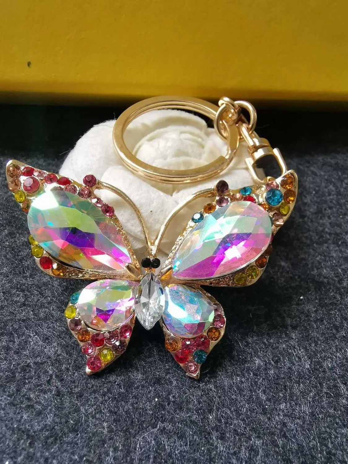 4 шт./лот цветной 3d брелок из цинкового сплава с бабочками DIY сумка для украшения