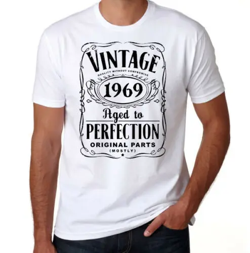 

50Th Birthday Vintage Aged To Perfection 1969 50 Years Old Gift Present Summer Style New O-Neck Tops Tees Summer T Shirts