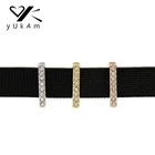 Ювелирные изделия YUKAM проложить прозрачные кристаллы стразы бар скользящие Подвески хранитель для браслетов из нержавеющей стали