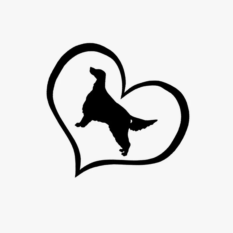 10.9*9.5CM Irish Setter Dog Heart Vinyl Decal Waterproof Car Stickers Styling Motorcycle Decoration Black/Silver GS3893 | Автомобили и