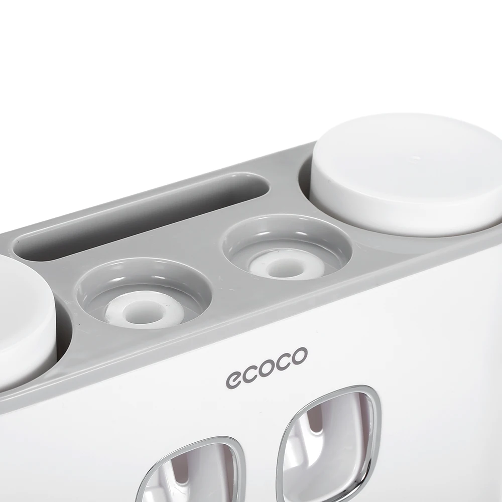 ECOCO аксессуары для ванной комнаты настенный держатель зубной щетки Авто выдавливающий Диспенсер зубной пасты, для зубной щетки чашка для зубной пасты хранения