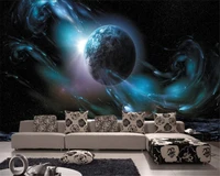 beibehang custom silky classic wall paper hd fantasy planet 3d stereo theme space ktv background papel de parede 3d wallpaper