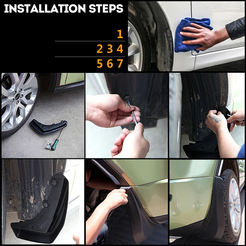 АКСЕССУАРЫ ПРИГОДНЫЙ ДЛЯ Передний Задний Литой Брызговики Автомобиль Крыло Для