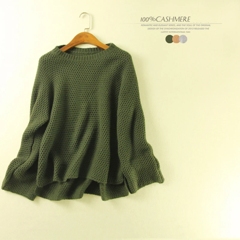100% кашемировый свитер Для женщин линии твердого o Средства ухода за кожей шеи
