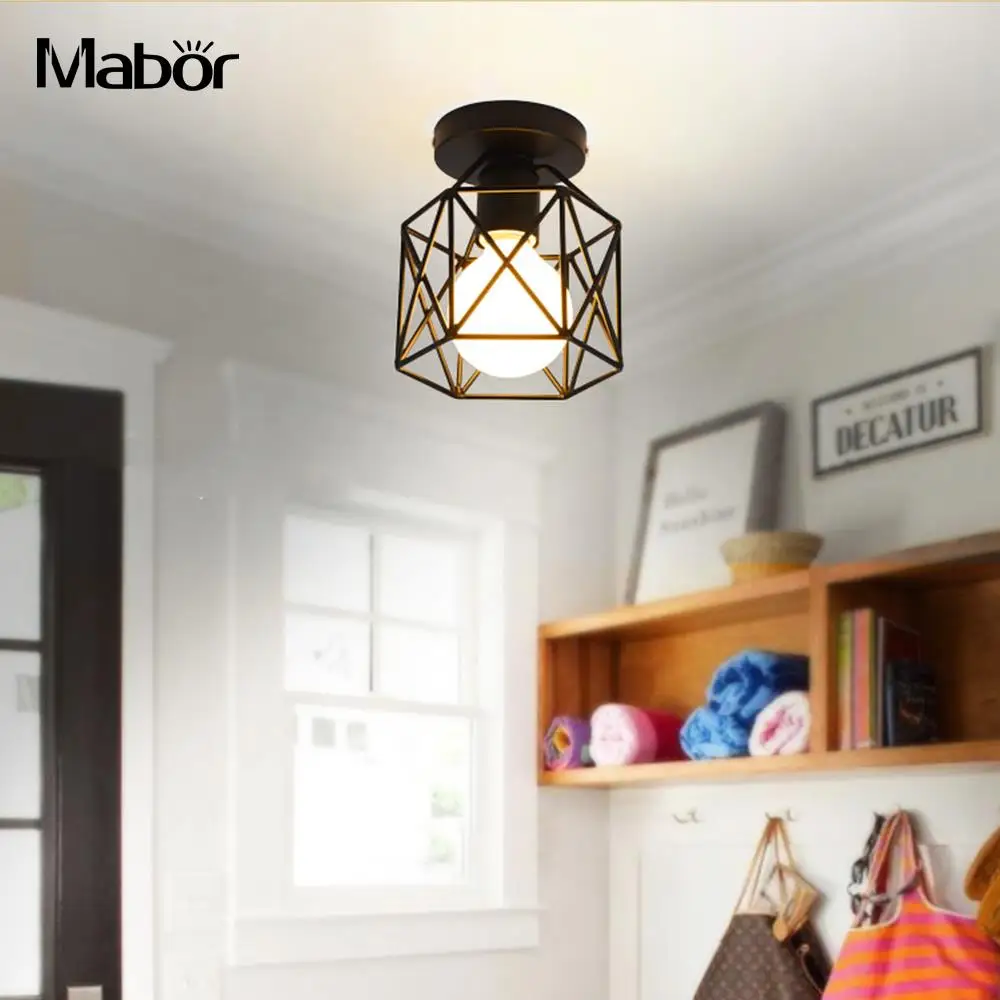 Square Pendant Lamp Home Decor LED Ceiling Down Light Walkway Kitchen Durable LED Down Light White Flush Mount Fixture Bedroom