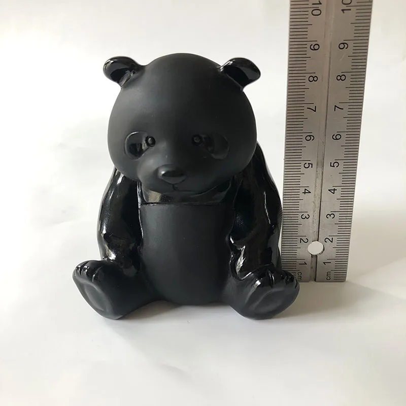 Free Shiping Natural Crystal Black Obsidian Bear Stone Polished Healing carving Gemstone CuteToy Or Deco FYY | Дом и сад