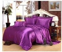 purple luxury silk satin bedding sets super king size queen full twin quilt duvet cover fitted bed sheet double bedspreads 6pcs