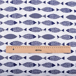 1 piece 50x145cm Печатная хлопковая льняная ткань для шитья стеганая, сделай сам океанская серия ткань для занавесок, сумок, подушек, мебели и материал для покрытия дивана - Цвет: 1 piece 50x145cm