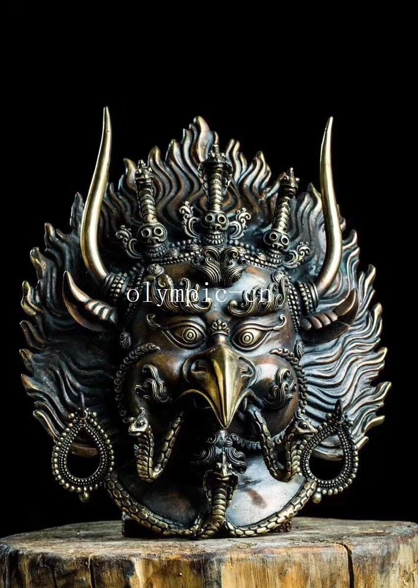 

14'' bronze copper carved tibet buddhism birds suparna suparnin wall decor