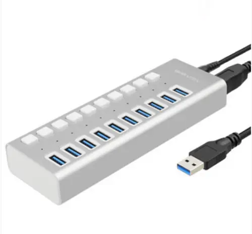 10 портовый USB разветвитель Acasis 3 0 с блоком питания многоинтерфейсный
