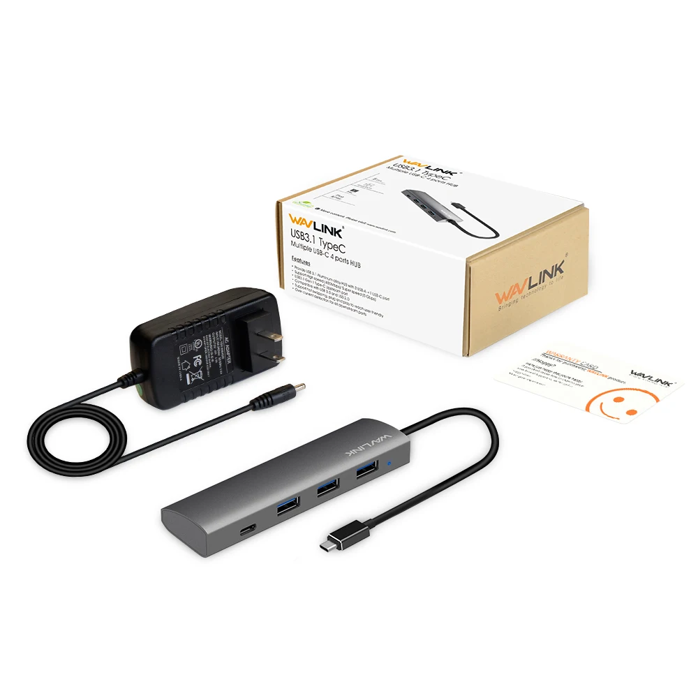 Сертифицированный usb концентратор с 4 портами разветвитель 3 0 USB C адаптером