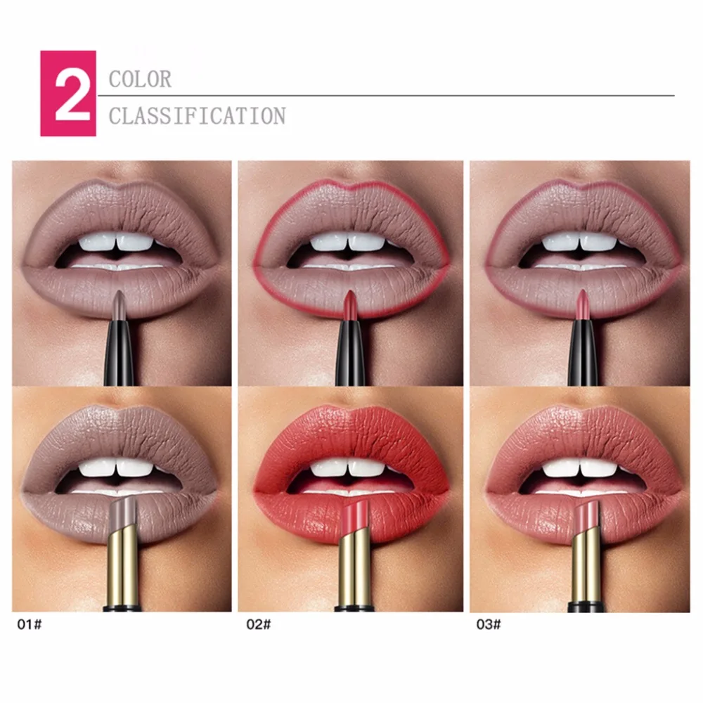 Pudaier Matte Moisturizing Double Heads Lipstick Permanent Waterproof Lip Liner |