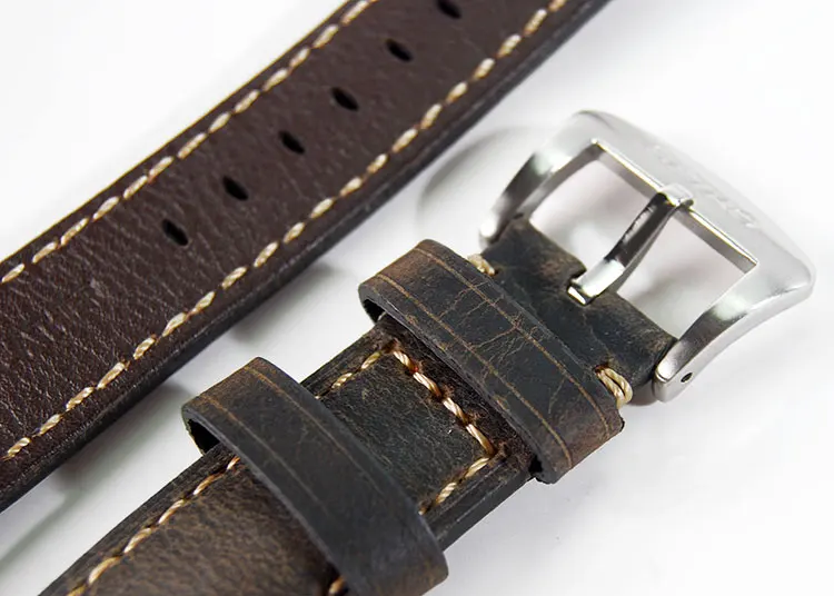 22 мм ремешок из натуральной кожи для часов Seiko SKX007 SKX009 SKX011