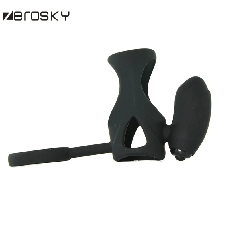 Zerosky Male Vibration Cock Ring Chastity Device Scrotal Bondage Delayed Ejaculation Penis Adults Sex Toys For Men | Красота и