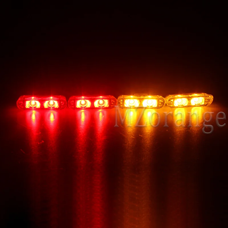 Red and Yellow MZORANGE 4*2 светодиодный прикуриватель 12 В светодиодный стробоскоп автоматический стробоскоп автомобили мотоцикл полицейский мигалка автомобиля предупреждающие огни - Испускаемый цвет: Red and Yellow