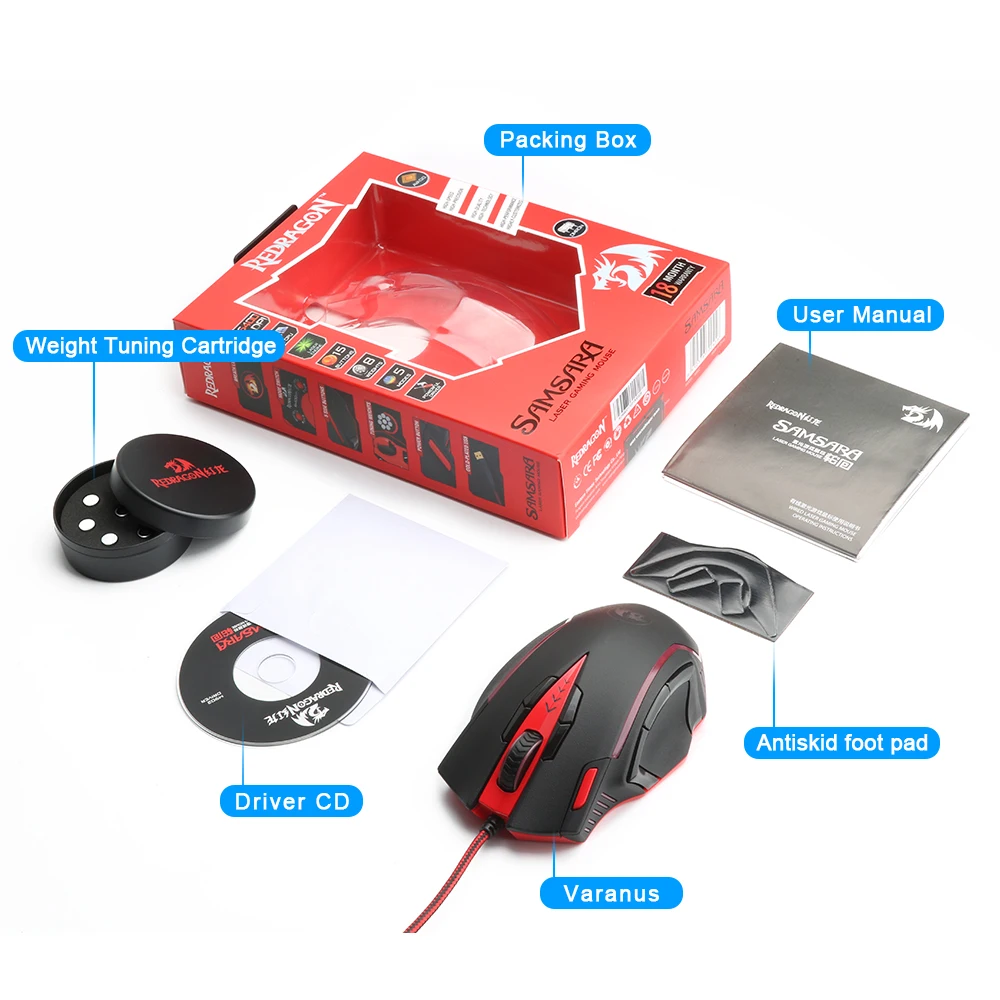 Redragon SAMSARA M902 USB игровая мышь Проводная 16400 dpi 15 кнопок RGB эргономичная для