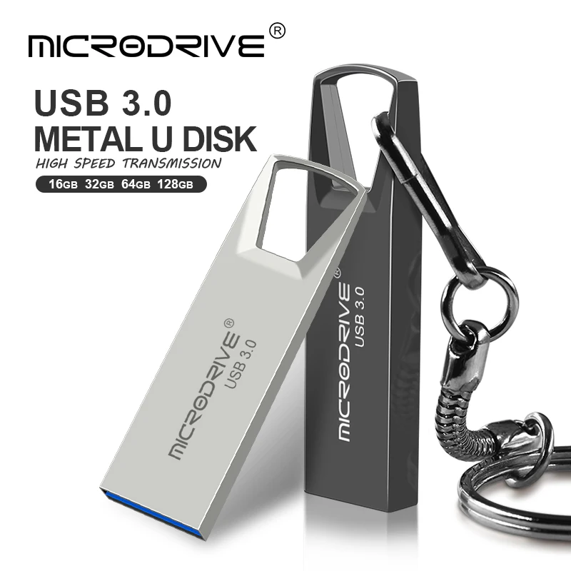 Metal High Speed 16GB 32GB 64GB Usb 3.0 Flash Drive Pen Drive 128GB Usb Stick Flash Drive Class 10 With Keychain Thumb Drive