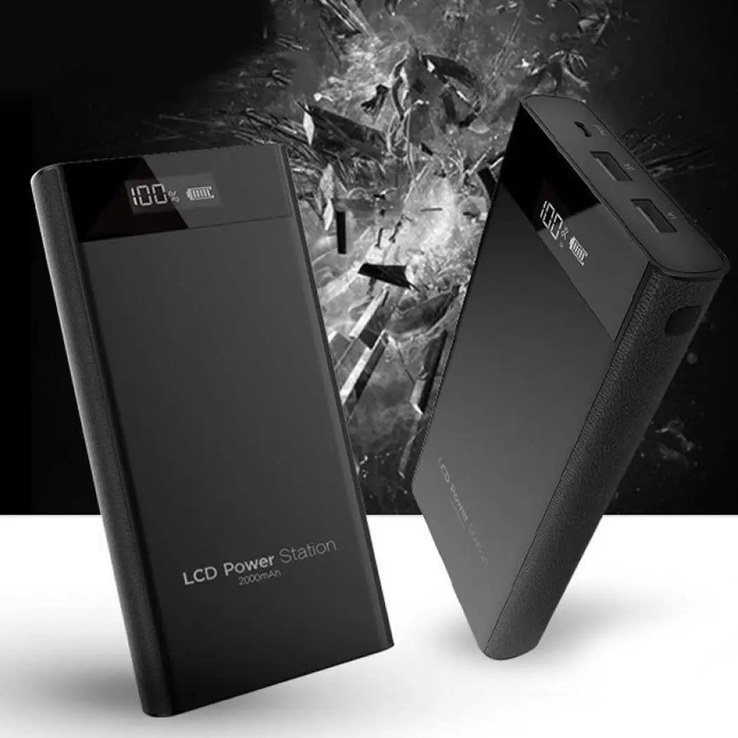 20000 мАч power Bank Dual USB портативный ЖК внешний аккумулятор для мобильных телефонов