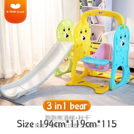 3 in 1 bear EU free tax 5 в 1 горка Бытовая детская многофункциональная качели раздвижная комбинация детская открытая детская площадка для детского сада парк - Цвет: 3 in 1 bear