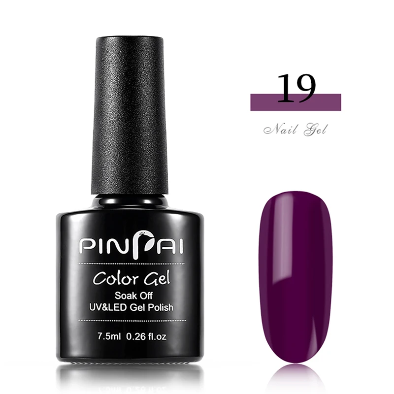 NO.19 Pinpai 64 Цвета УФ-гель для ногтей Полупостоянный 7,5 мл Гибридный СВЕТОДИОДНЫЙ УФ гель лак удаляющийся замачиванием лаковое гелевое покрытие для ногтей верхнее пальто базовое пальто - Цвет: NO.19