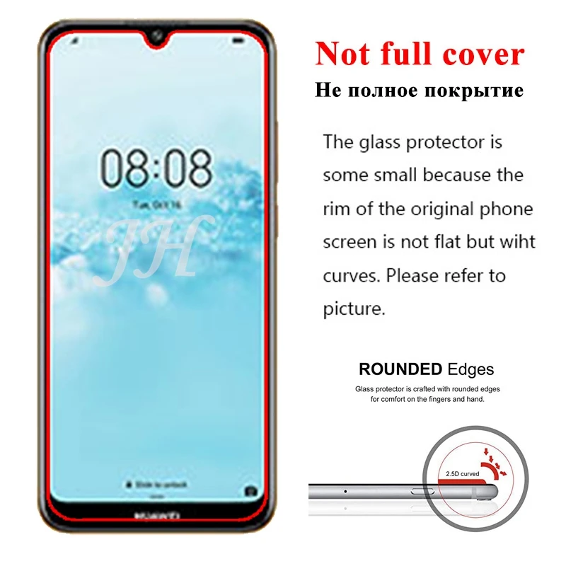 2 шт. закаленное стекло для защиты экрана Huawei Y6 2019 9H 2.5D Взрывозащищенная защитная