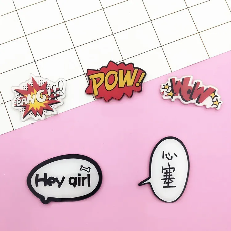PGY Изысканная брошь с буквами pow китайские иероглифы джинсовый значок на лацкан