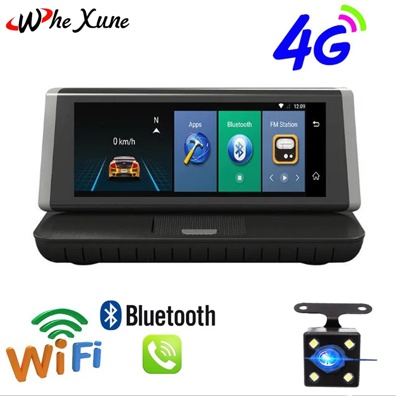 Whexune 2018 Новый 8 &quotАвтомобильный видеорегистратор 4 г Android WiFi GPS touch Full HD 1080 P видео