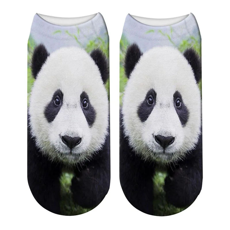 

New 3D Printed Panda Animal Socks Women Child Giant Panda Funny Cute Cotton Short Ankle Socks Harajuku Cute Socks