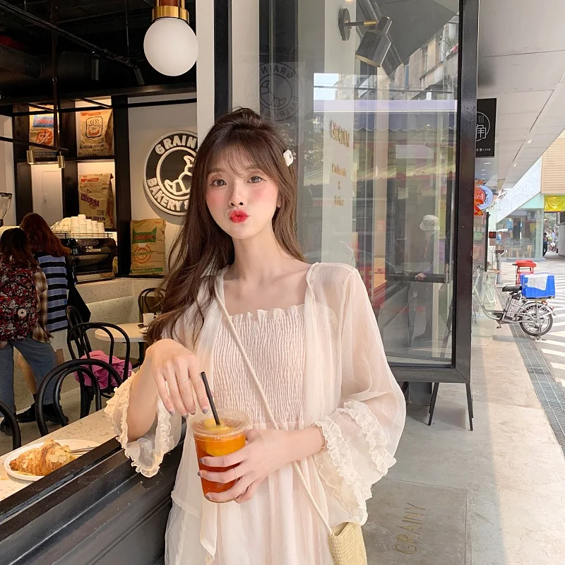 Женское Сетчатое платье на бретельках Ins Kawaii Ulzzang милая панк одежда для девочек