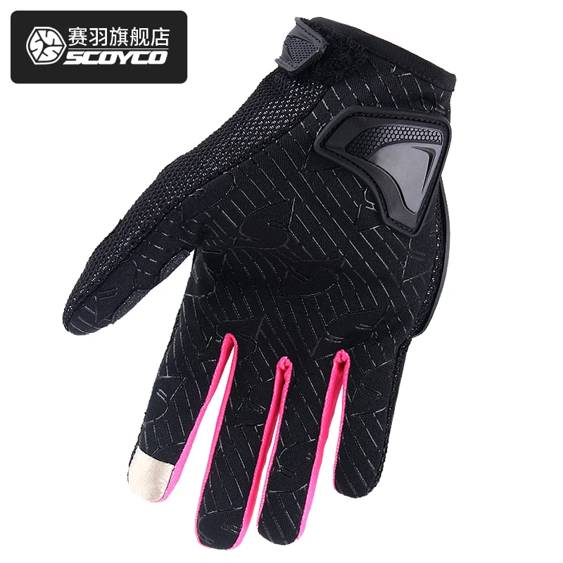Женские мотоциклетные перчатки SCOYCO дышащие Нескользящие митенки для сенсорных