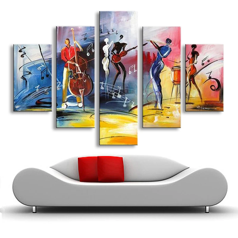 

hand-painted artwork The Music festival carnivals High Q. Wall Decor Landscape Oil Painting on canvas 5p/set DY-080