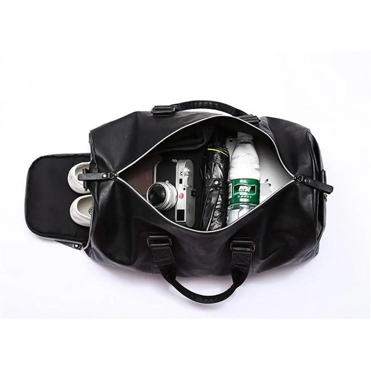 2021 New Black Men Travel Duffle Bags Waterproof PU Leather Handbags Shoulder Bag For Women Man Totes Large Capacity Weekend | Багаж и