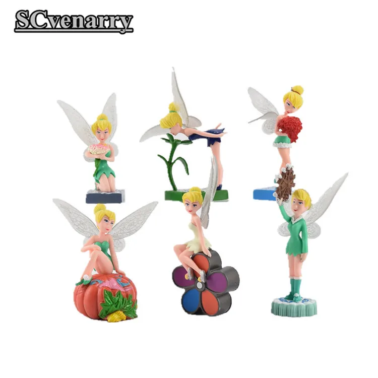 6 шт./компл. Tinker bell Фея Фигурка TinkerBell цветок принцесса кукла Игрушки|Игровые