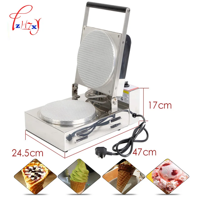 

Electric Waffle Maker single head stainless steel Ice cream Cone Baker machine waffle cone egg roll making machine