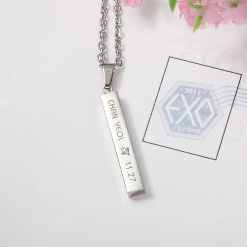 CHANYEOL Youpop EXO EX'ACT Monster Lucky One, ожерелье с подвеской на цепочке, K-POP, аксессуары, ювелирные изделия для музыки, для мужчин или женщин, для мальчиков и девочек - Окраска металла: CHANYEOL