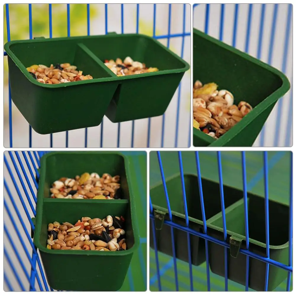 6 шт. кормушка для птиц миска еды с двойным отделением пластиковая Колыбель