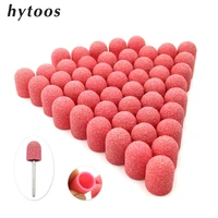 50pcs 1015mm plastic base pink sanding caps with grip pedicure care polishing sand block drill accessories foot cuticle tool