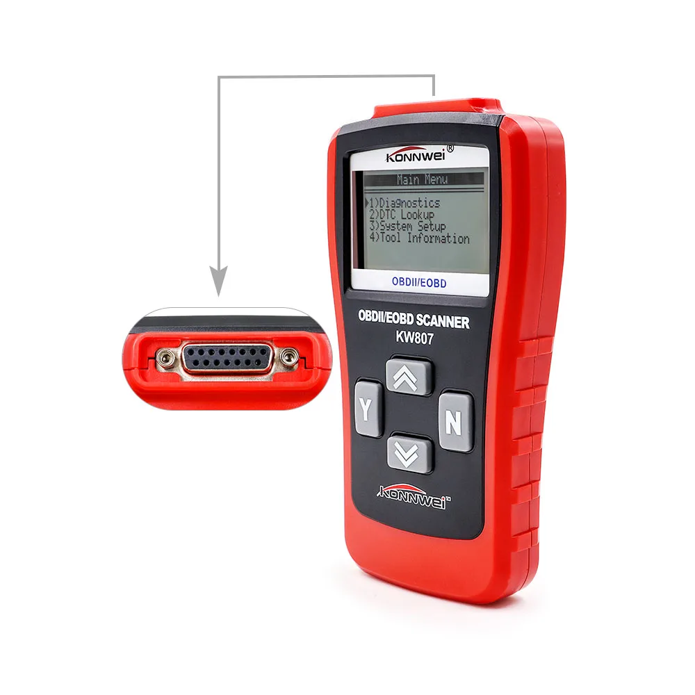 Новое поступление KONNWEI KW807 OBD2/EOBD Авто сканер кода неисправности автомобиля диагностический инструмент GS500 OBD2 сканер