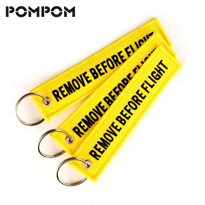 3 шт./лот удалите перед полетом брелки для авиационного брелка вышивка следуйте