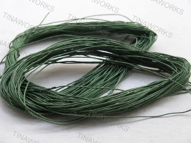 

FREE SHIPPING 90 meters Green Waxed Cotton Beading Cord 1mm