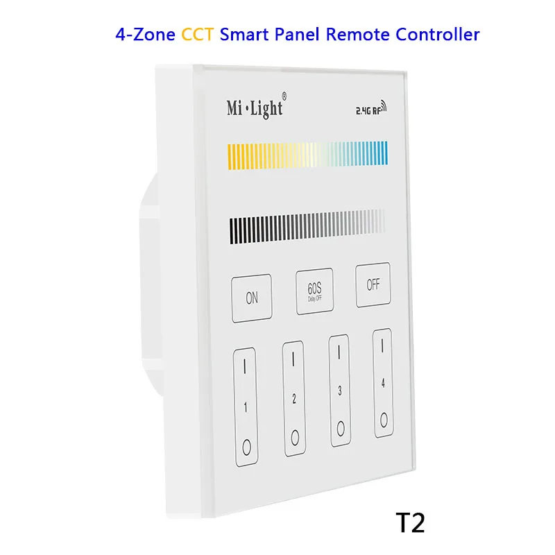 T2 Miboxer P1/P2/P3/T1/T2/T3/T4/B0/B1/B2/B3/B4/B8 яркость/CT/RGB/RGBW/RGB+ CCT светодиодная умная панель светильник с дистанционным управлением - Цвет: T2