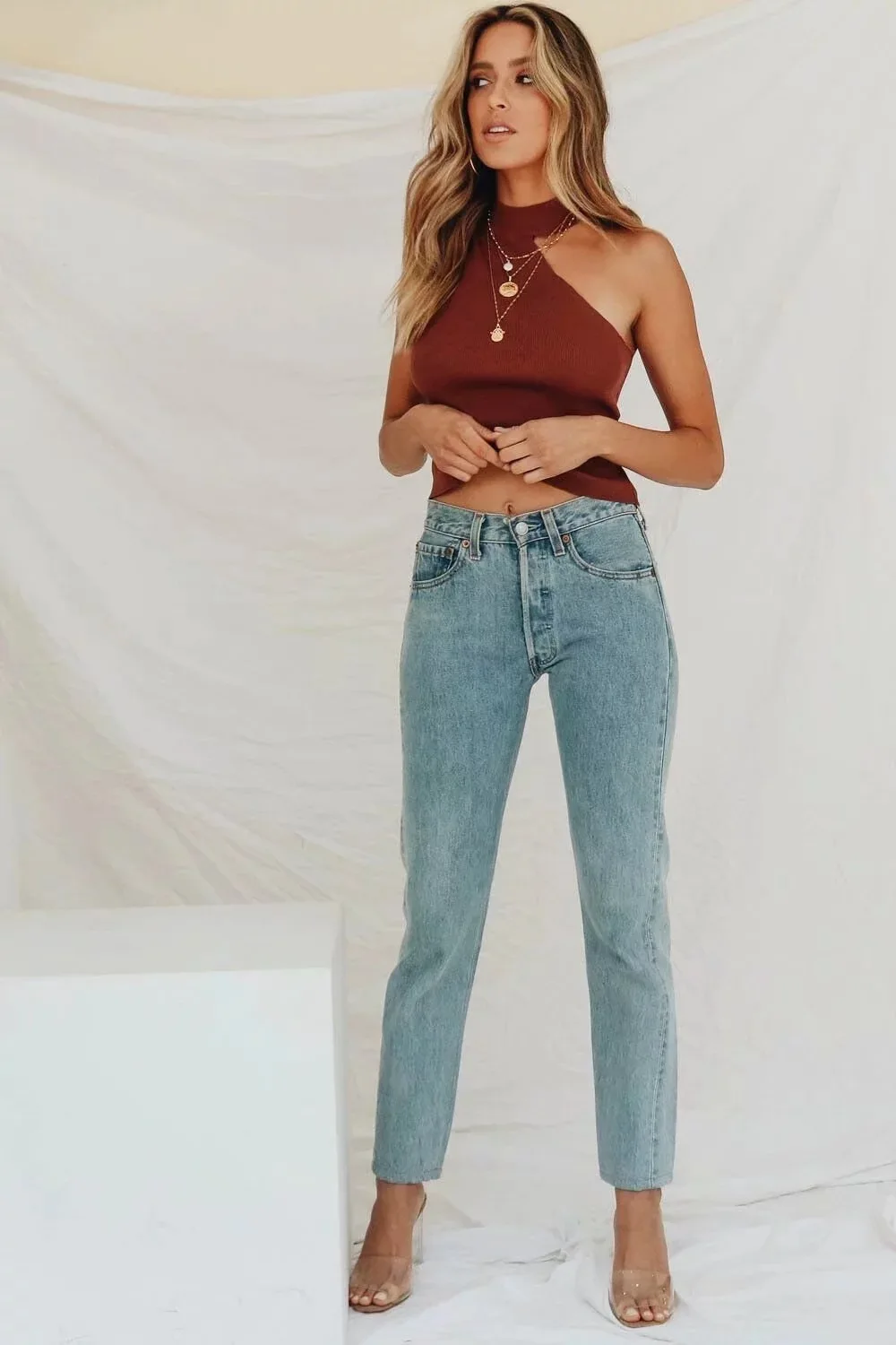 

2019 Summer Top New European and American Style Irregular Sexy Knit Vest Women