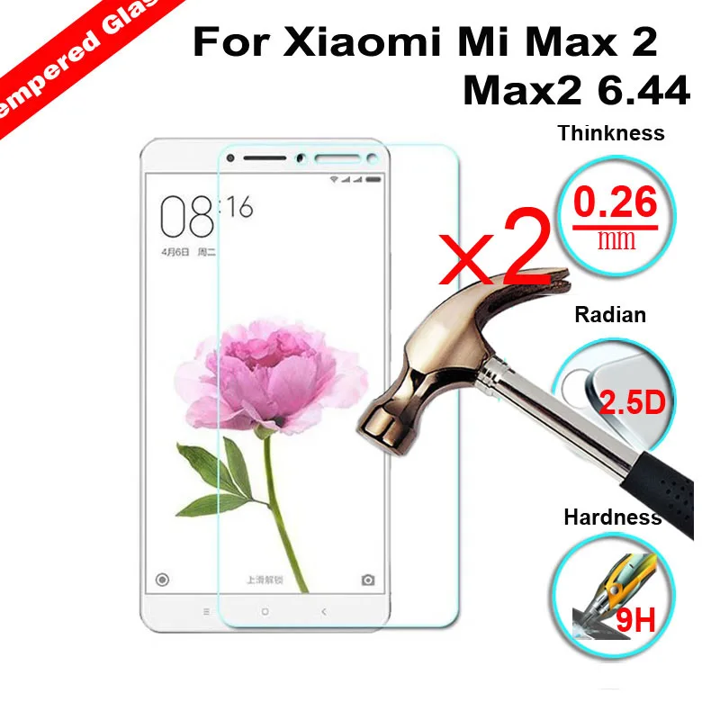 XSKEMP 2 шт HD Закаленное стекло пленка для Xiaomi Mi Max Max2 6 44 2.5D протектор экрана планшета