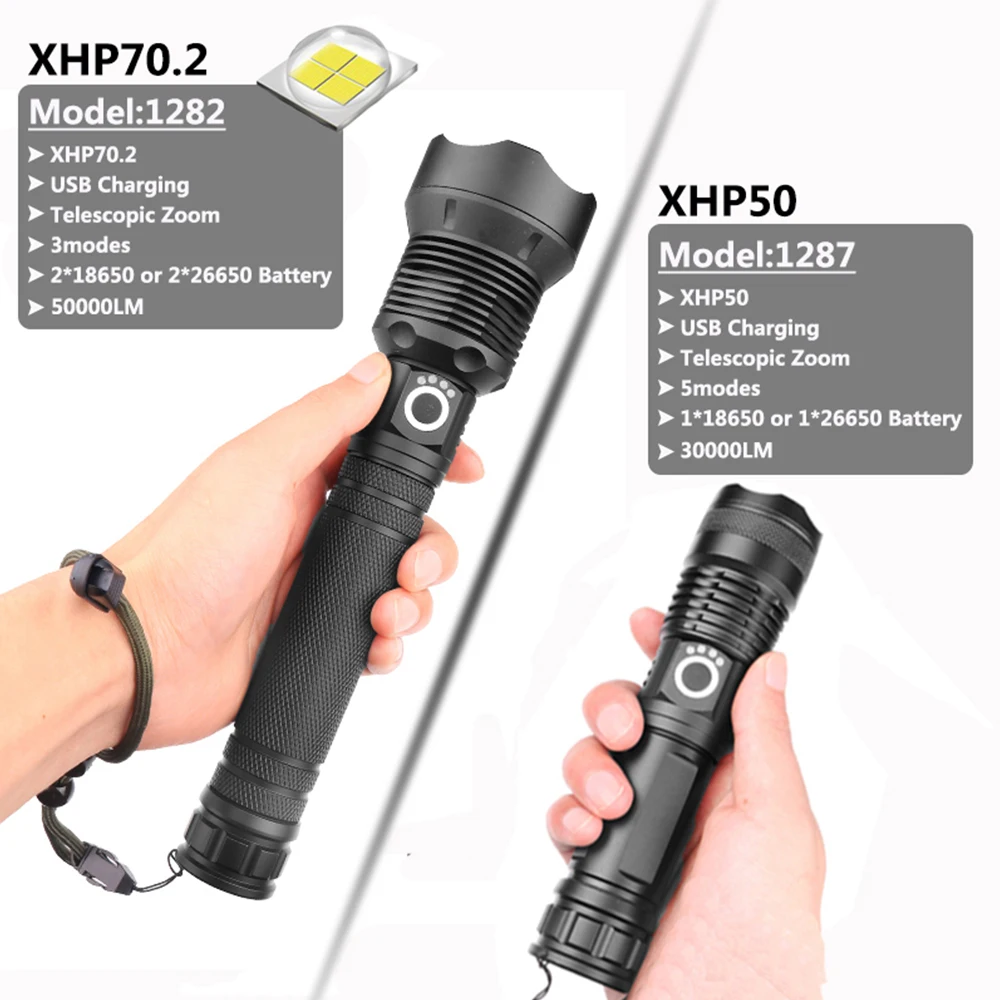 Новый светодиодный фонарик XHP70 XHP50 масштабируемый USB Перезаряжаемый тактический