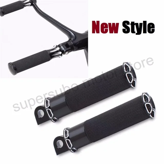 

Motorcycle Beveled Black Fusion Male Mount Foot Pegs for Harley or Metric CNC CUT edge cut style