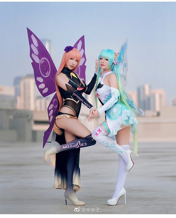 VOCALOID Мегурине лука Хацунэ Мику гонки queen Косплэй Хэллоуина равномерное крылья полный набор S-XL