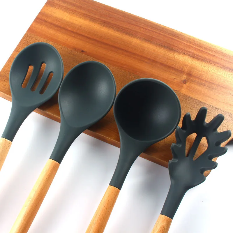 FHEAL силиконовая антипригарная кулинарная суповая поварёшка шпатель ковшовый