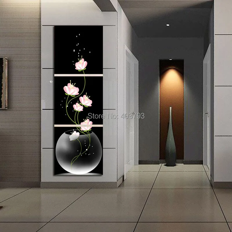 3 Pcs Black And Red Printed Painting Modern Abstract Oil On Canvas For Living Room Wall Art Picture | Дом и сад