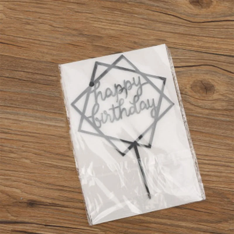 black 3 Акриловые украшения для дома с надписью «Love Cupcake» и «Happy Birthday», золотые и Серебристые украшения для выпечки, украшения для свадебного торта, 1 шт., новые модные вечерние принадлежности - Цвет: black 3