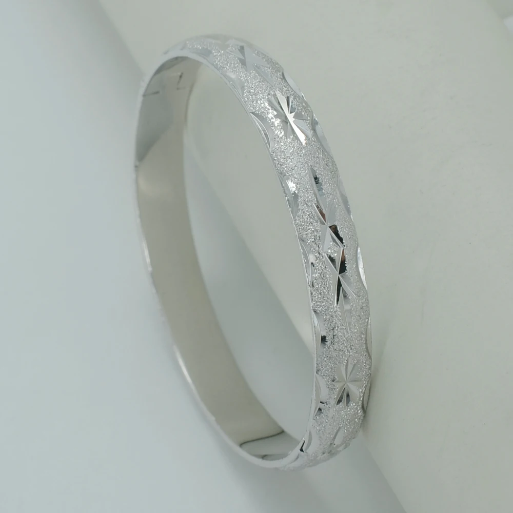 Anniyo (ONE Piece) Can Open Bangle for Women Silver Color Eritrea/Ethiopian Bracelet Bangles African/Arab/Dubai Jewelry #000125 | Украшения